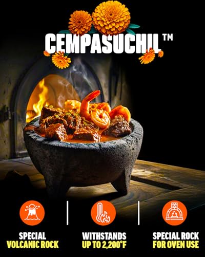 Mexican Molcajete Set with Volcanic Rock Mortar & Pestle – Oven Safe & Authentic
