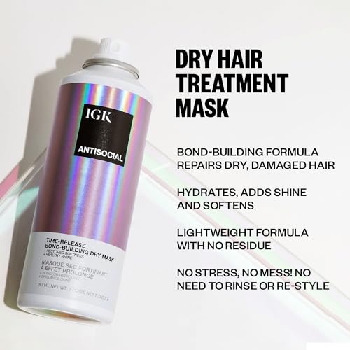 IGK Antisocial Dry Hair Mask Full Size Overnight Bond Repair for Damaged Hair