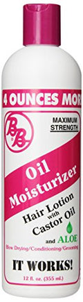 Castor Oil Hair Moisturizer with Aloe - Maximum Strength, 12oz Bottles (Pack of 6)
