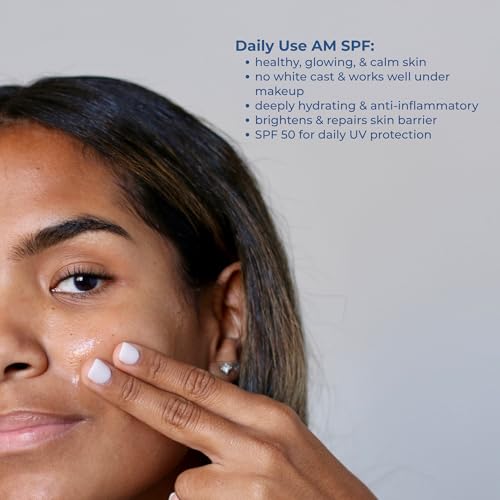 SPF 50 Broad Spectrum Sunscreen with Vitamin C & Hyaluronic Acid – No White Cast, Sensitive Skin Formula