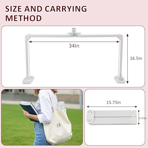 Half Moon Light for Nail Desk, 33 Inch Nail Tech Desk Lamp Stepless Adjustment Lash Lamp for Eyelash Extensions, Manicure, Tattoo Lighting Lamp (Bright White)