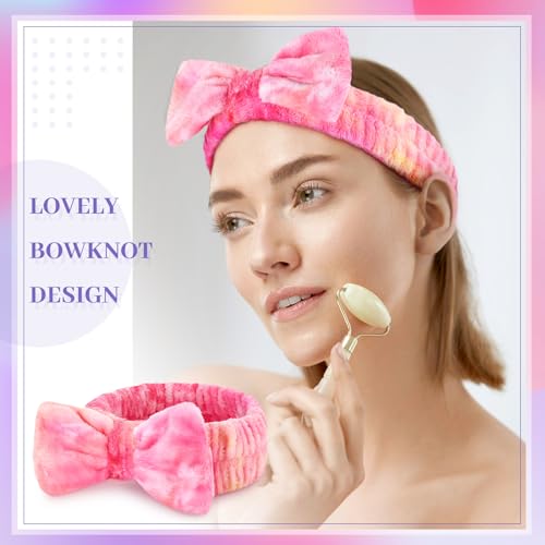 Tie-Dye Elastic Face Wash Headbands - Pack of 24 for Makeup & Skincare