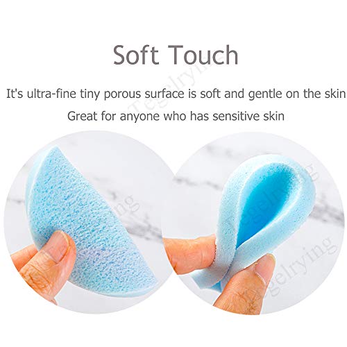 Facial Sponge Compressed,240 Count PVA Professional Makeup Removal Wash Round Face Sponge Pads Exfoliating Cleansing for Women,Blue