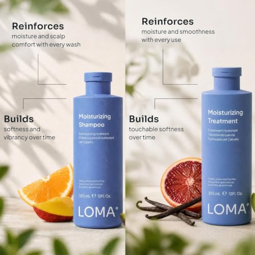 Loma Moisturizing Shampoo & Treatment Duo 33.8 Fl Oz - Nourishing Hair Care for Dry Scalp