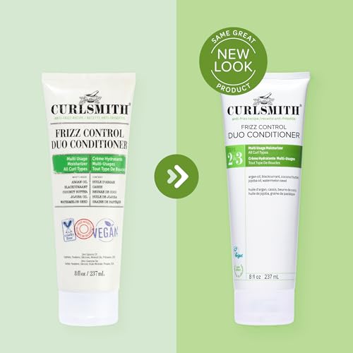 CURLSMITH Frizz Control Duo Conditioner 8 Fl Oz - Moisturizing & Nourishing Curl Leave-In for All Curl Types, Vegan & Cruelty-Free