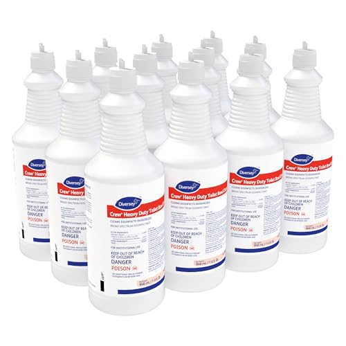 CREW Heavy Duty Toilet Bowl Cleaner Disinfectant 32oz Pack of 12 - Mint Scent