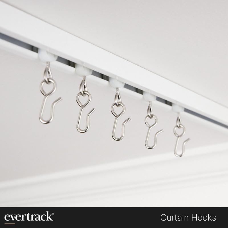 Curtain Hook Carriers with Curtain Hooks - 60 Pack for Track Fit - Variation of THIS listing