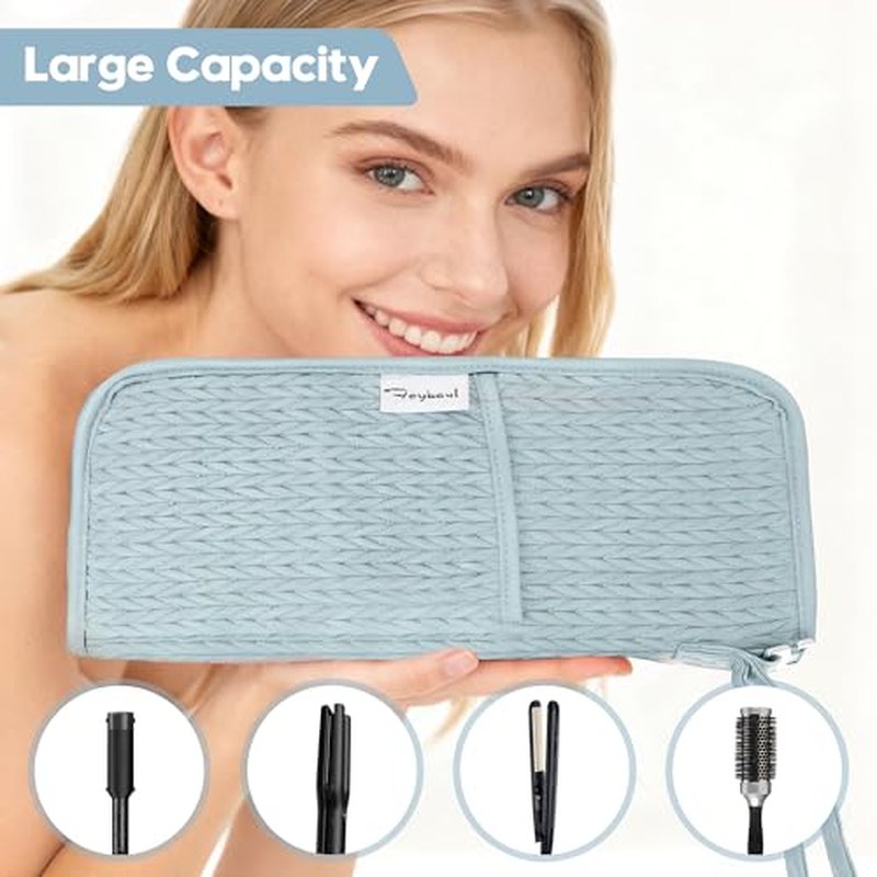 Hair Tools Travel Bag Stylish and Durable Toiletry Bag for Women for Curling Iron and Styling Tools, Portable Organizer for Travel (Blue)