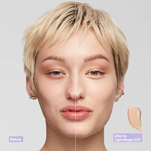 Revlon Illuminance Skin-Caring Liquid Foundation, Hyaluronic Acid, Hydrating and Nourishing Formula with Medium Coverage, 117 Light Beige, 1 fl oz