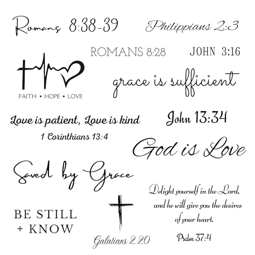 One Grace Love and Grace Christian Temporary Tattoos - Inspirational Scripture Selections - Christian Motivational Bible Verse Words and Cross Tattoos