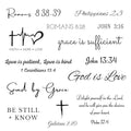 One Grace Love and Grace Christian Temporary Tattoos - Inspirational Scripture Selections - Christian Motivational Bible Verse Words and Cross Tattoos