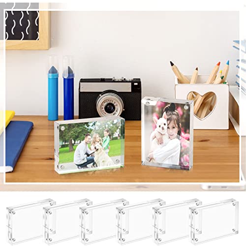 30 Pcs Acrylic Business Card Frames 2.5 x 3.5 Inch Double Sided Magnet Display