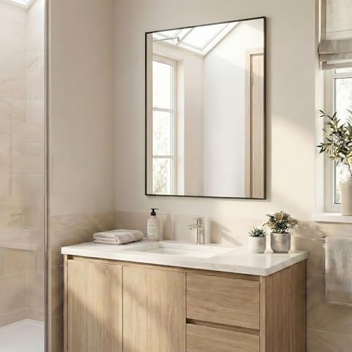 30x36 Inch Matte Black Rectangular Bathroom Vanity Mirror - Variation of THIS listing