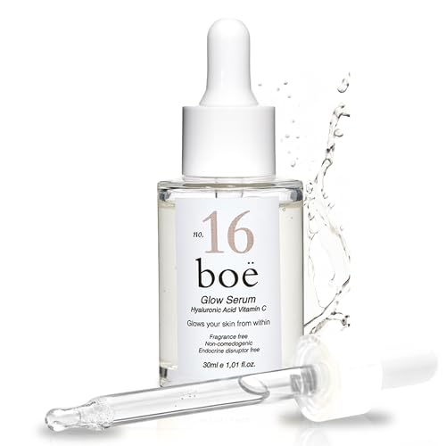 No.16 Glow Face Serum ? Hyaluronic Acid Serum for Face with Vitamin C for Hydration, Brightening & Even Skin Tone ? Gentle, Fragrance-Free for Sensitive Skin, 30mL