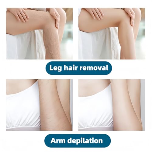 Natural Crystal Hair Remover (Light Blue) - Reusable Painless Nano Glass Hair Eraser, Shaver-Free Gentle Epilator & Exfoliator for Smooth Silky Skin
