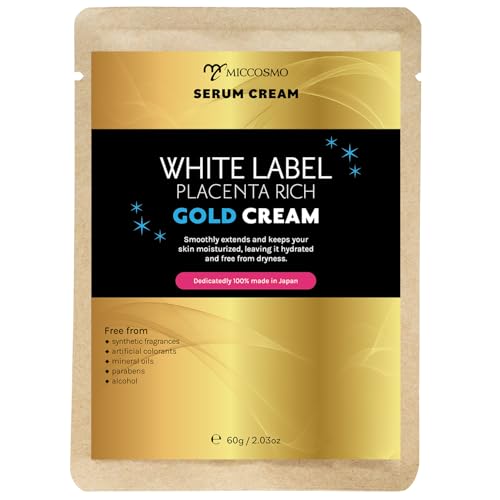 White Label Placenta Rich Gold Gel Cream 60g Hydrating Moisturizer for Face & Sensitive Areas