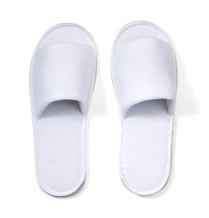 Unisex Spa Slippers Bulk Pack - Ultra Soft Open Toe Hotel Guest Disposable Slippers