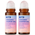 Organic Castor Oil with Rose Quartz Roller Ball - 2 Pack, 1.7 fl oz Each