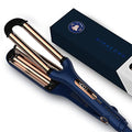 MIRACOMB Titanium Deep Waver Hair Crimper for Wavy & Curly Hair, Dual Voltage