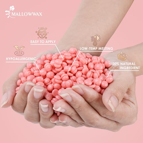 Hard Wax Beads 2-Pack, 1lb lavender wax beads + 1lb Rose pink wax for hair removal