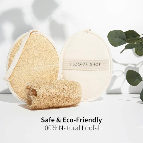 Natural Egyptian XL Bath Loofah Set of 4 - Deep Cleansing Body Exfoliator