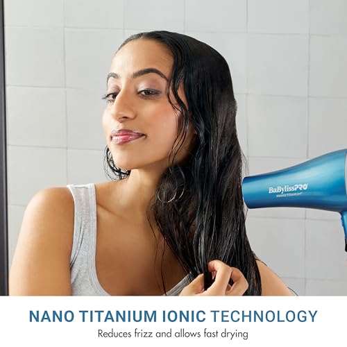 BaBylissPRO Nano Tianium Limited Edition Black and Blue Professional Ionic Hair Dryer