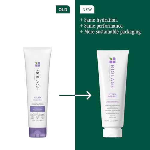 Biolage Hydra Source Shampoo & Conditioning Balm Set - Deeply Hydrates & Moisturizes Dry Hair, Infused with Fermented Aloe & Micro-Filtered Hyaluronic Acid, Vegan & Paraben-Free
