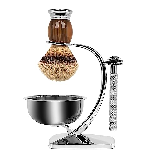 Linkidea Stainless Steel Razor & Brush Stand with Shaving Bowl for Gillette Vector 3