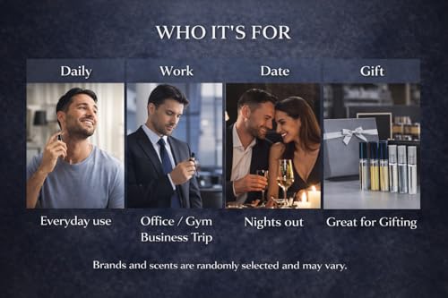 Men's Fragrance Sample Set - 8 Designer Cologne Vials for Travel & Testing