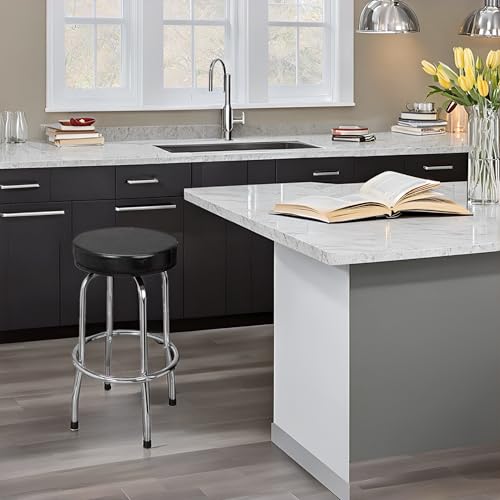 Swivel Bar Stool with Padded Seat and Chrome Legs for Garage, Shop or Home