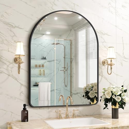 Black Arched Wall Mirror 30x40 Inch Modern Aluminum Frame Bathroom Decor Variation of THIS listing