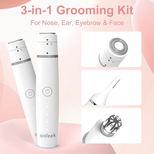 Aisleek Dove Wing White 3-in-1 Nose & Face Hair Trimmer for Men & Women