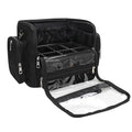 Makeup Brush Bag, Makeup Artist Must Haves, Professional Travel Makeup Brush Case, Extra Large Stand Up Make Up Brush Holder Makeup Organizer, Full Open With Compartments and Shoulder Strap