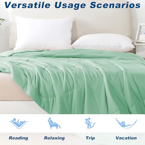 King Size Cooling Comforter with Double-Sided Cold Tech Fabric - Sage Green