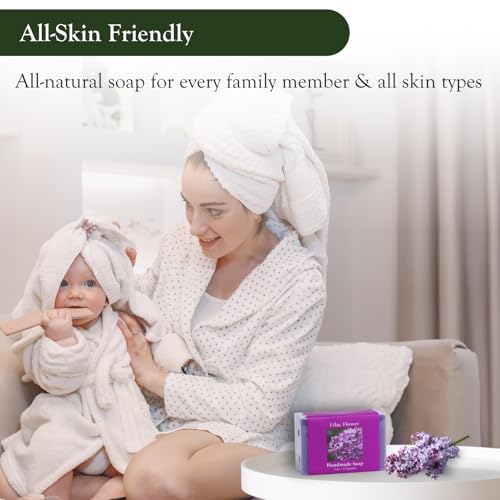 Adirondack Fragrance & Flavor Farm ADK Natural Lilac Soap Bar 16 oz., Handmade Vegan Olive Oil Body Soap for Dry and Sensitive Skin, Moisturising for Men, Women & Babies, Produced in the USA