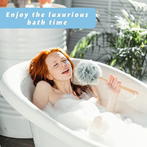 Multicolor 12 Pack Long Handle Loofah Back Scrubber for Shower - Dark Colors