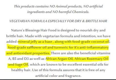 NATURE'S BLESSINGS Hair Food