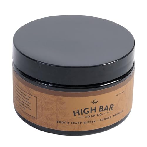 Beard Butter for Men ? Smoked Bourbon Scent ? 4oz Natural Beard Conditioner & Softener for Grooming, Hydration, and Styling