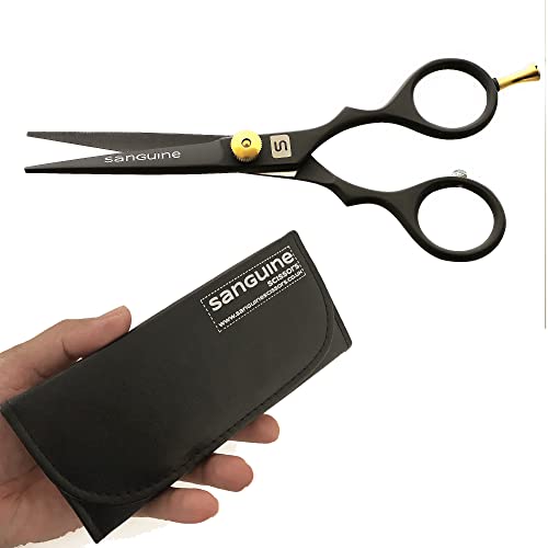 Japanese Mustache & Beard Scissors - 5 Inch Sharp Hair Cutting Shears with Case & Comb