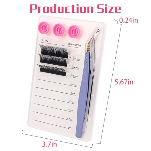Acrylic Eyelash Extension Pallet Kits, Grafting False Eyelash Organizer Extension Pad Lash Tray,Magnetic Tweezer Holder - Durable Eyelash Extension Storage Organizer (White Sets)