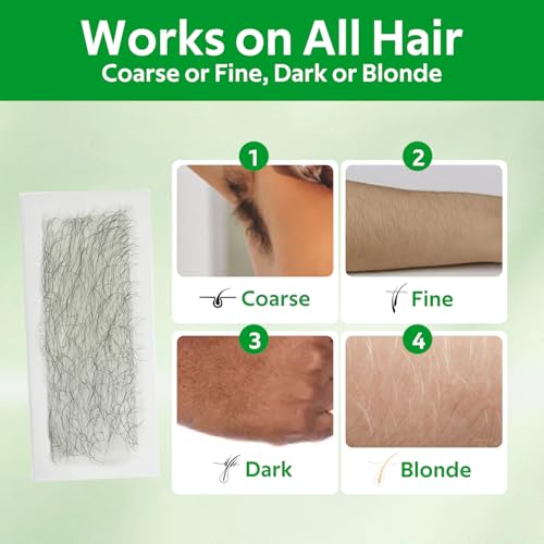 Waxfans Wax Strips for Hair Removal, 40 Counts Wax Strips for Body & 20 for Facial, Eyebrow, Easy at Home Waxing Kit for Women with Sensitive Skin, Long-Lasting Cera Depilatoria Waxing Strips (Green)