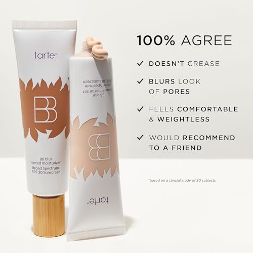 tarte BB blur tinted moisturizer Broad Spectrum SPF 30 ? Medium Buildable Coverage with Natural Lightweight Matte Finish, Vegan & Cruelty Free