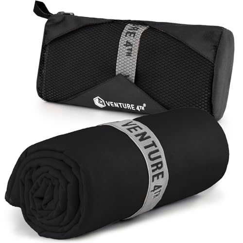VENTURE 4TH Travel Toiletry Bag & Quick Dry Towel Set - Ideal Travel Bundle for Camping, Hiking, Backpacking and Business Trips - Size M Travel Towel