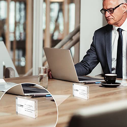 30 Pcs Acrylic Business Card Frames 2.5 x 3.5 Inch Double Sided Magnet Display