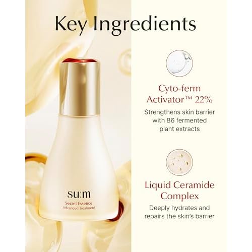 SU:M Secret Essence Advanced Treatment Special Set (1.52 fl oz) (5-piece set) - Korean skin care, Skin Barrier Repair Hydrating Serum gift set, sets & kits