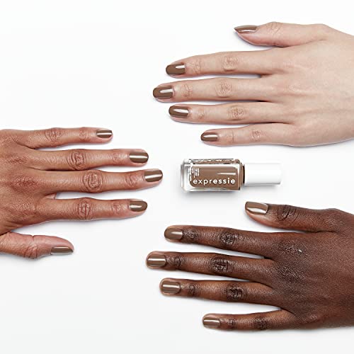 essie expressie Quick-Dry Vegan Nail Polish, Mid-Day Mocha, Cool Toned Soft Brown, 0.33 Ounce