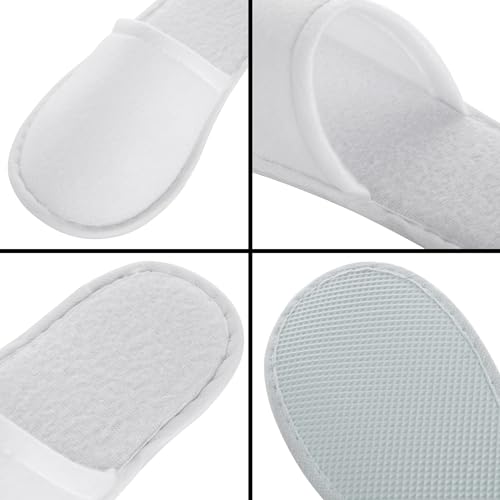 Juvale Disposable Slippers for Guests - Individually Wrapped Spa & Hotel Slippers - Slip-Resistant Shoes - Travel-Friendly Disposable Shoes - Medium (Men¡¯s US 10/Women¡¯s US 11) White - Pack of 24