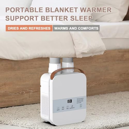 MORFY Portable Bed Warmer with Remote Control, Shoe Dryer & Dual Nozzle, All-Season Climate Control