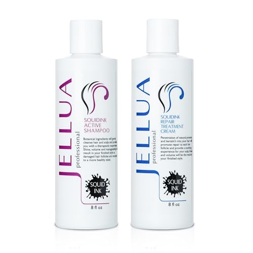Hair Care Duo: Squid Ink Active Shampoo & Repair Treatment Cream - 8 Oz