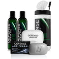 Defense Soap Peppermint Body Wash Shower Gel 8 Oz (Pack of 2), Peppermint Body Wipes 40 Count, & Defense Antifungal Medicated Bar Soap
